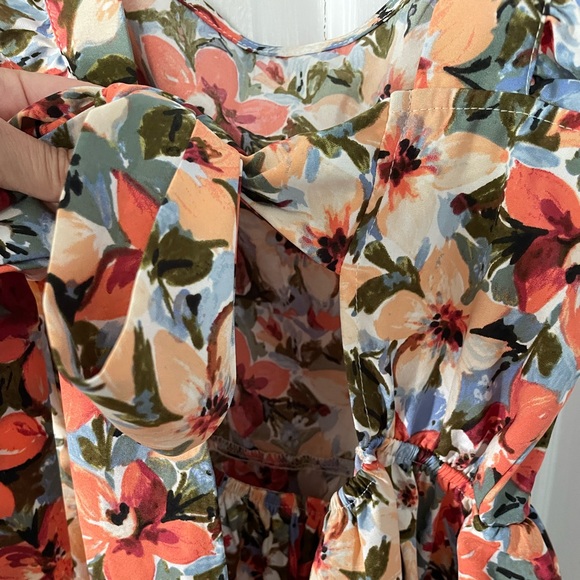 Floral Tie Back Mini Dress - Picture 5 of 7